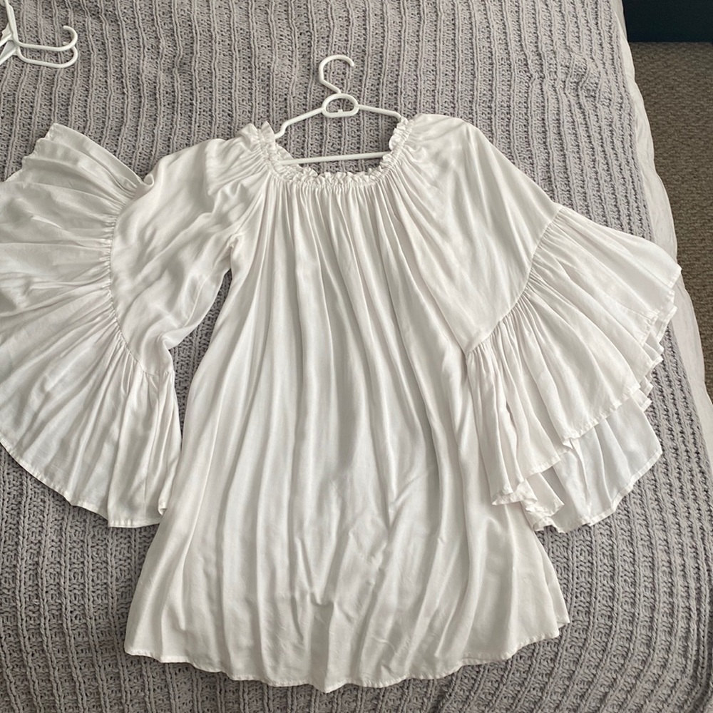 Black Bead White dress